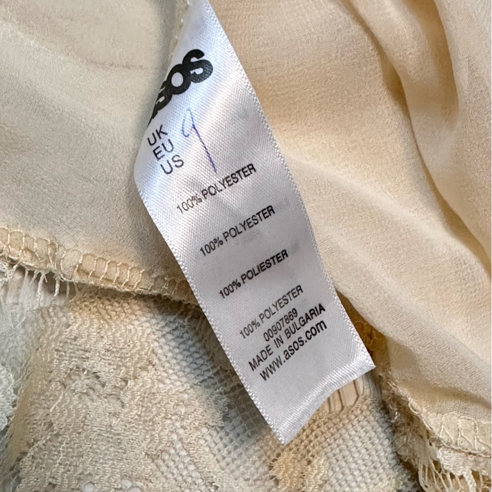 ASOS Cream Lace Detail Robe - Picture 9 of 10